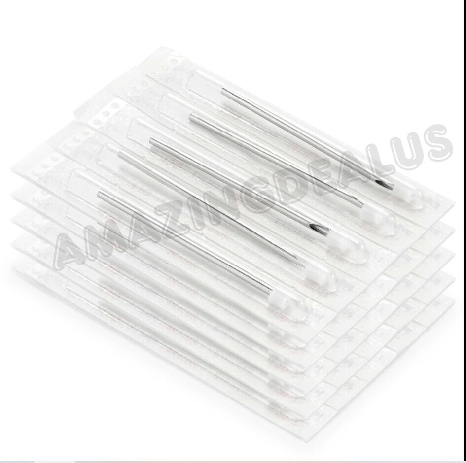 100 pcs Mixed Body Piercing Needle Sizes 12g, 14g, 16g, 18g & 20g