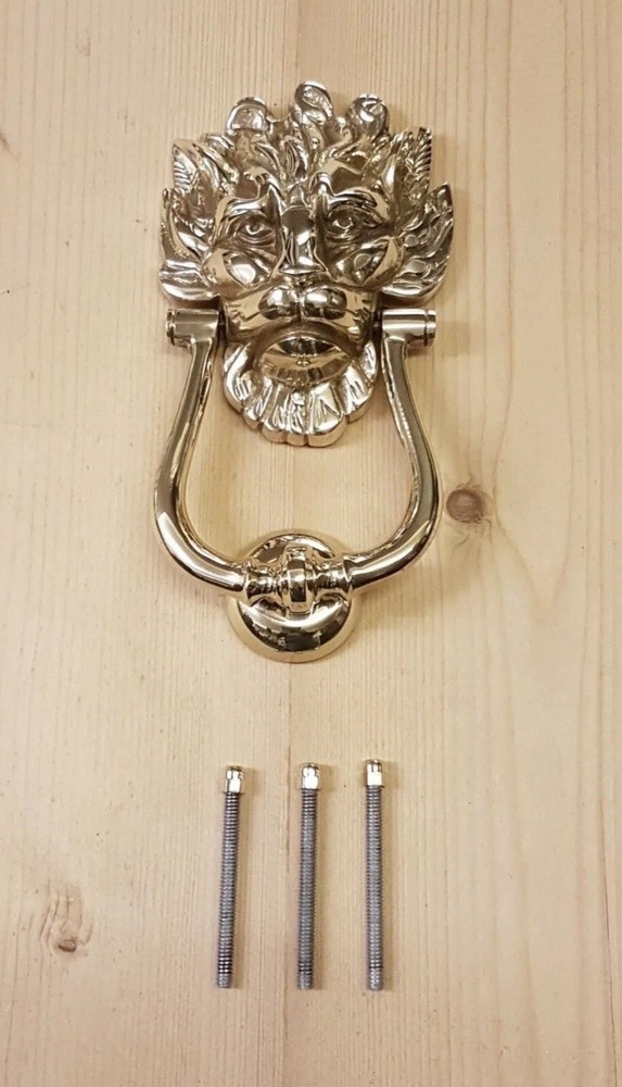 Signature Hardware- Solid brass 'Lion's Head' door knocker