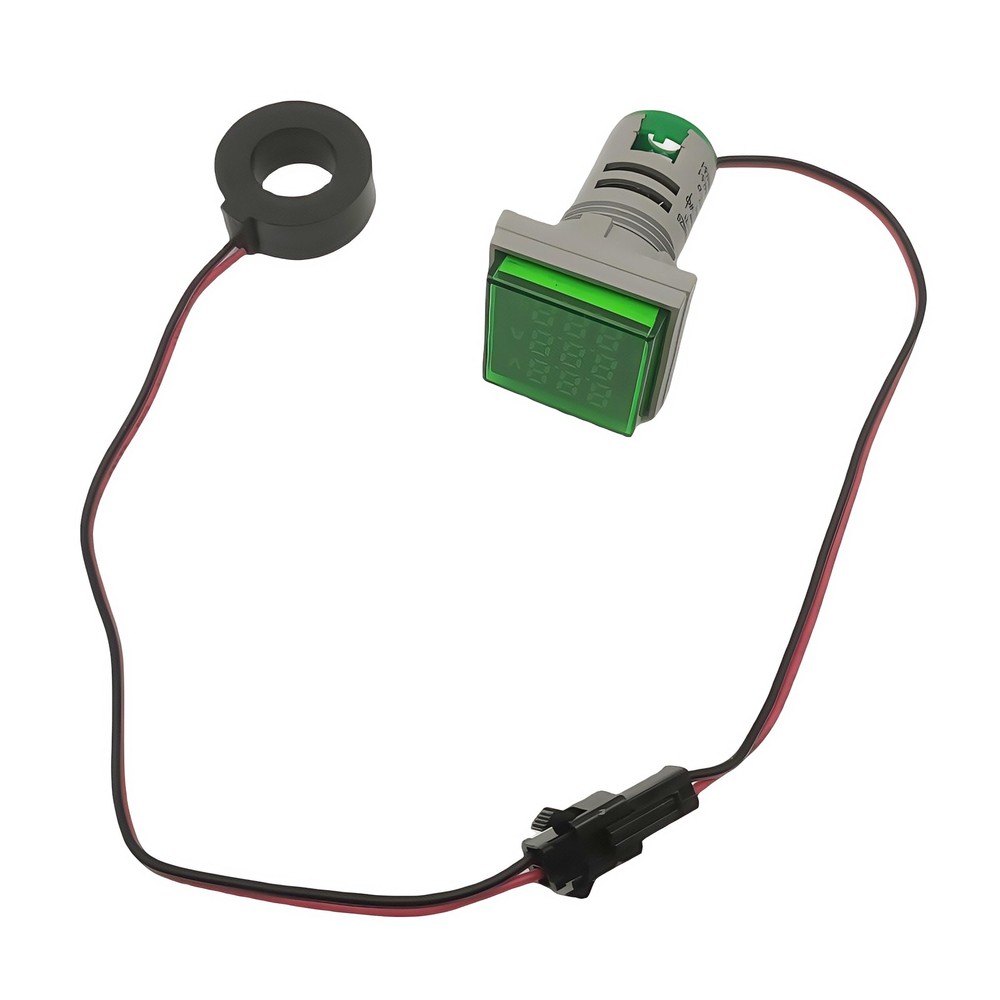 2PCS 3 in 1 Digital AC Current Voltage Frequency Indicator Square LED Display...