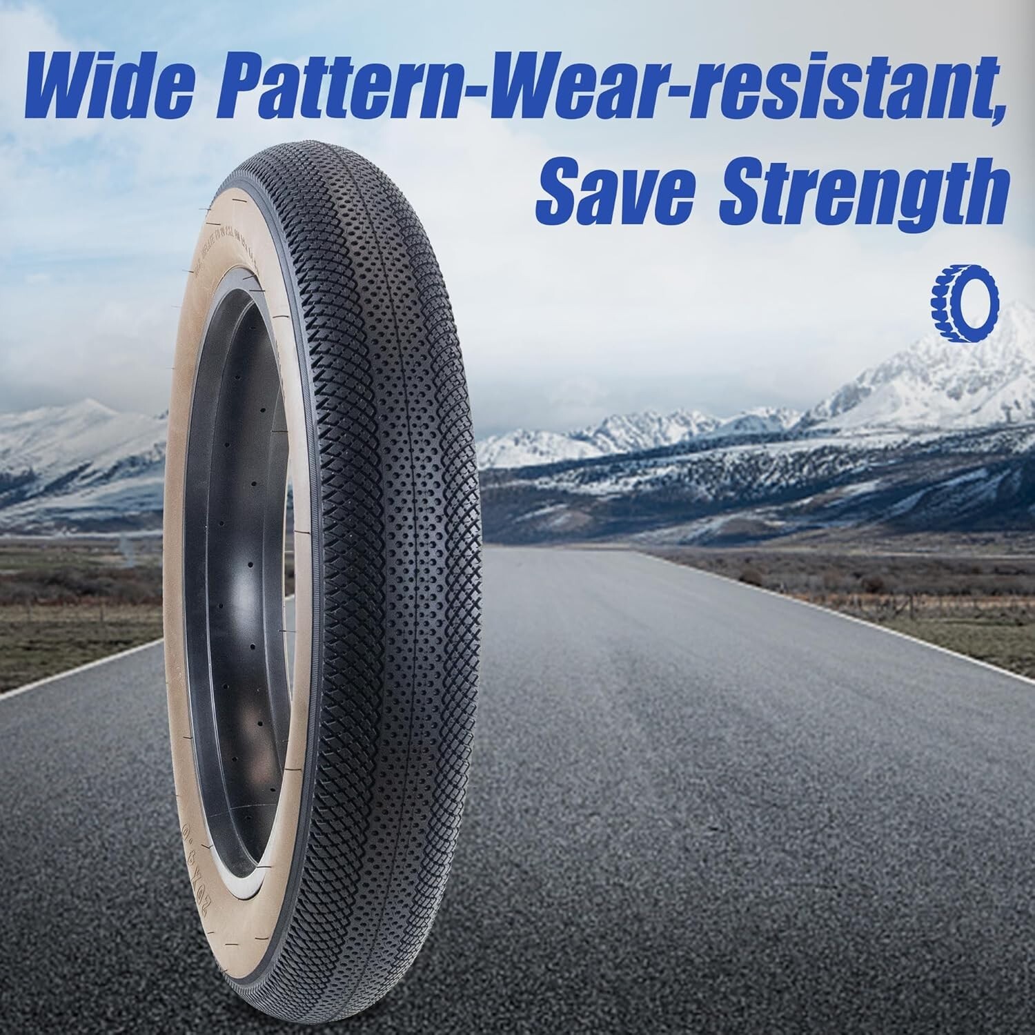 2 PCS 26" Heavy Duty Fat E-Bike Tires 26x 4.0 and Heavy Duty Bike Tubes,Brown