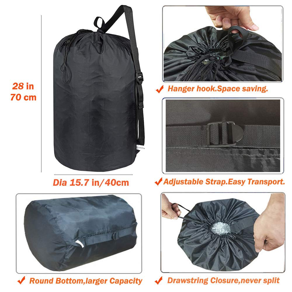 2 Pack Washable Laundry Bag with Strap, Laundry Backpack with Drawstring, Com...