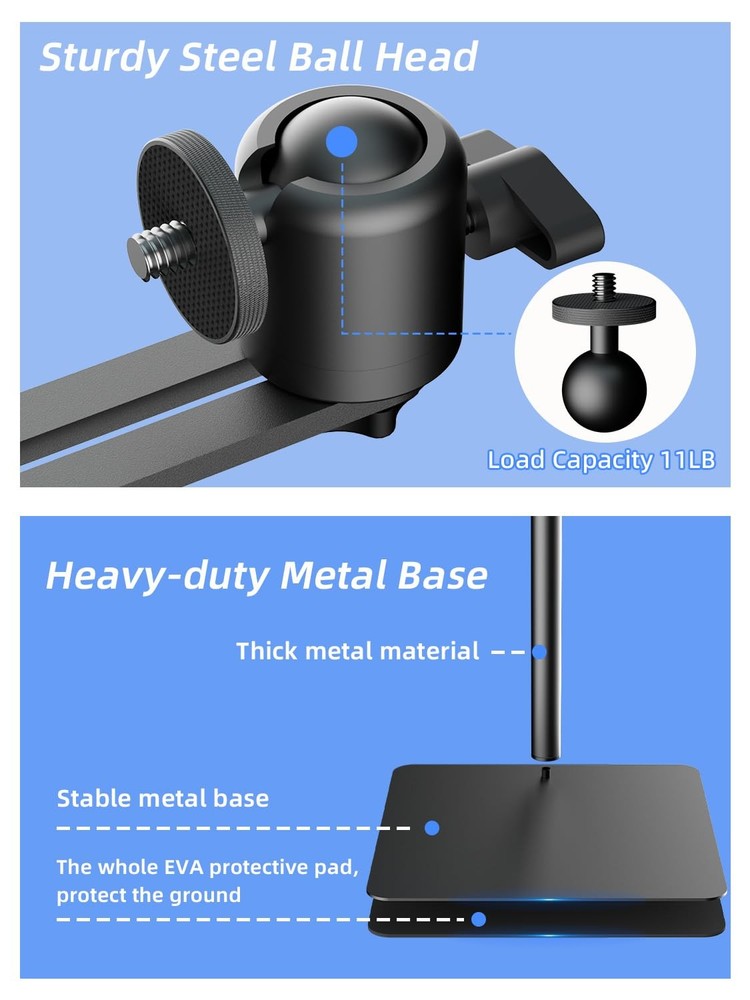 Black PR007FP Projector Wall Mount Hidden Stand 360 Swivel Adjustable Bracket