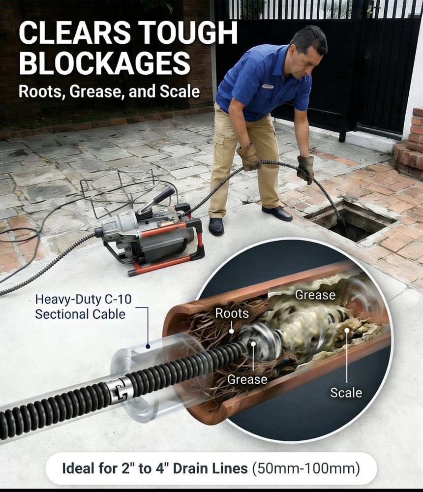 61630 Sectional Drain Cleaning Cable Kit, Replace for RIDGID A-62 7/8” Cable Kit