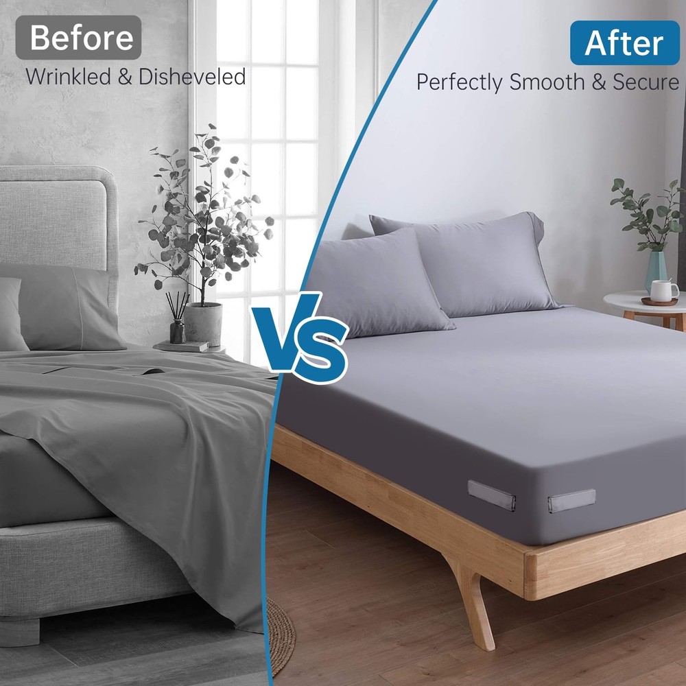 Bed Holders for Corners, Upgrade Bed Grippers Locks, 4PCS Fitted Holder Keep ...