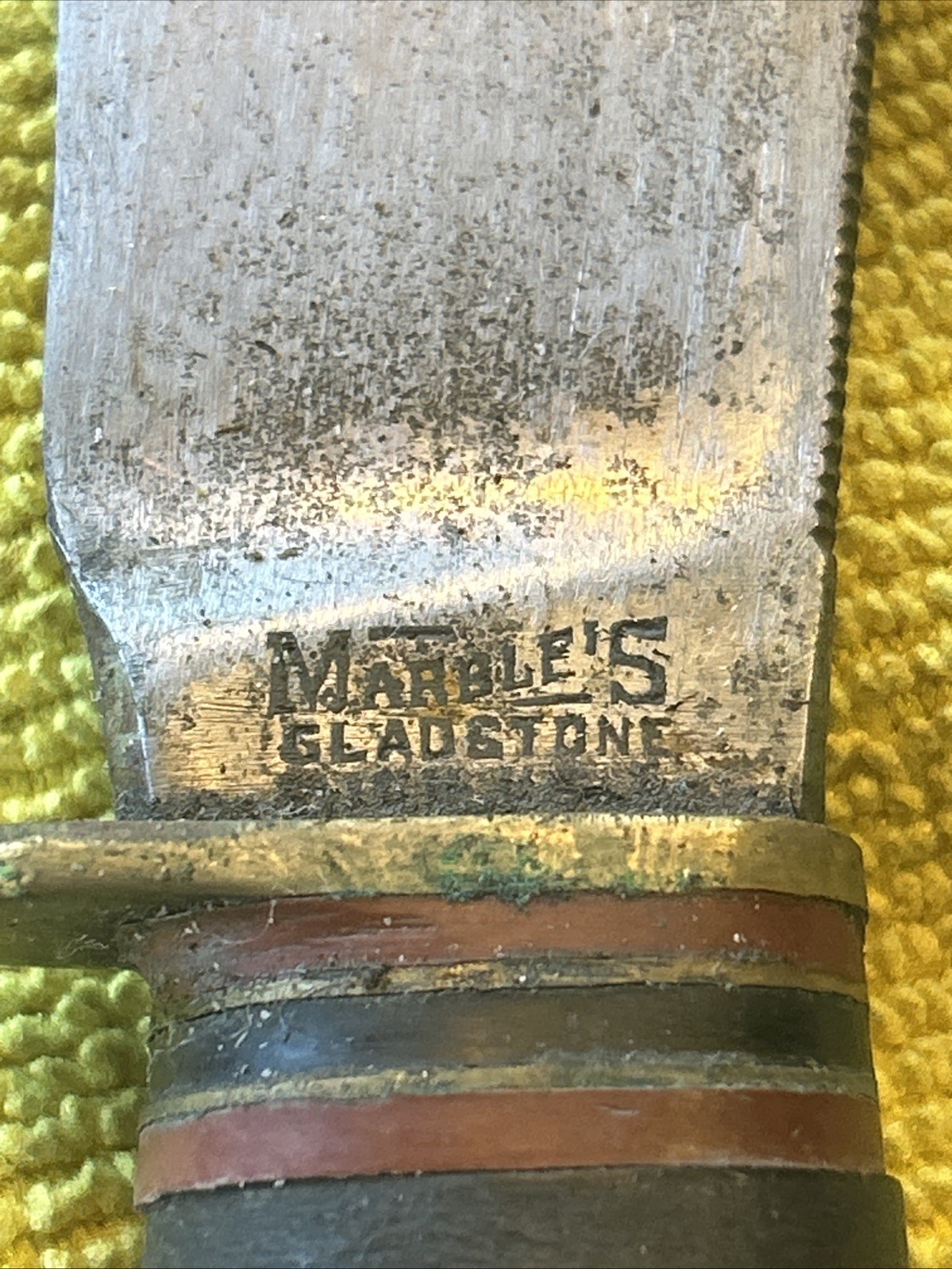Marbles Gladstone Mich Woodcraft Pat 1915 Fixed Blade Knife W/Orig Sheath