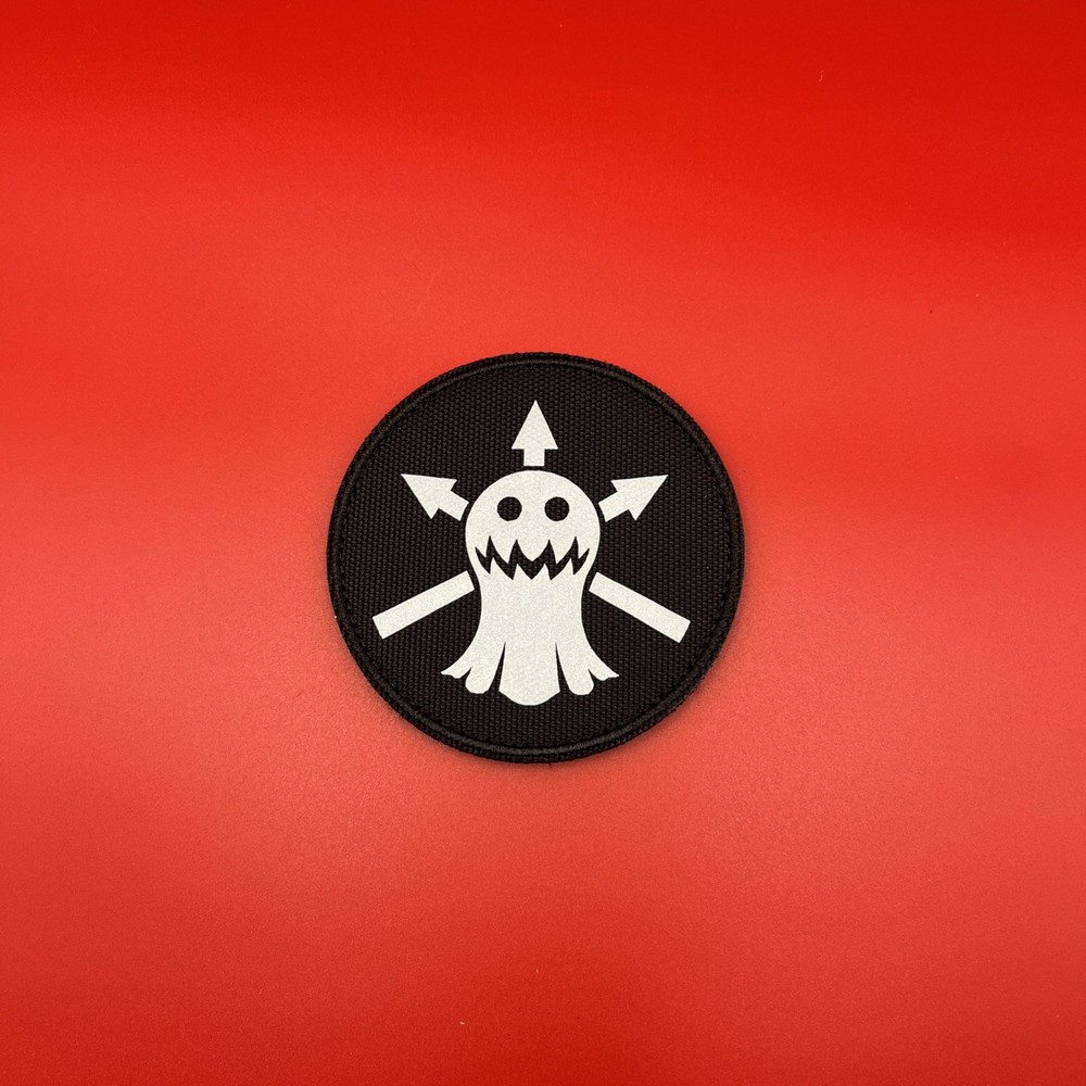 Ghost Chaos Arrows Patch Tactical Morale Hook Loop Embroidered Black White