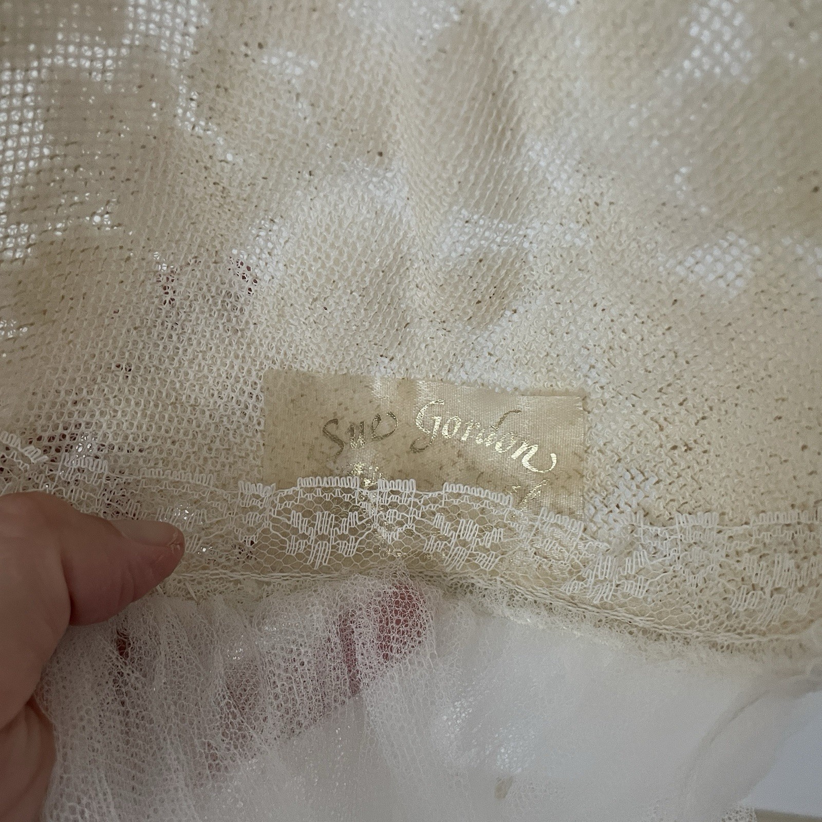 Vintage Sue Gordon Juliet Lace Cap And Veil