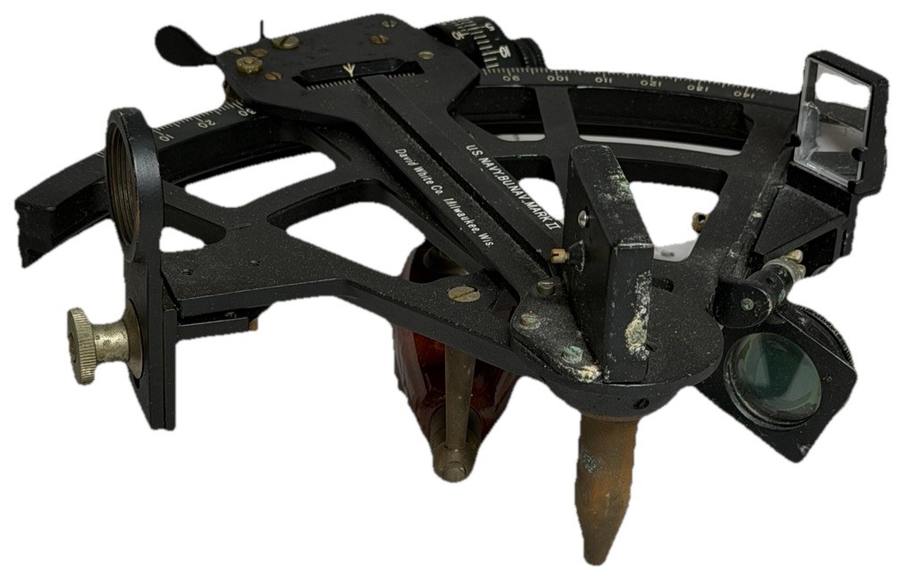 WWII 1943 US Navy David White Co Mark II Sextant Nautical Tool