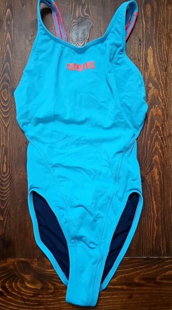 ARENA Racing Womens Athletic Swimsuit, Teal, Sz 24