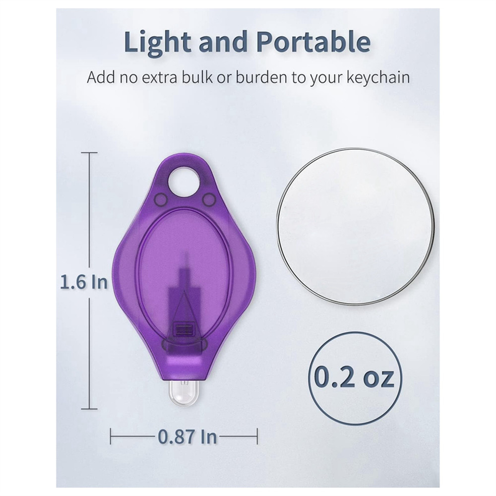 20/50PCS UV Mini Keychain LED Flashlight Key Ring Light Torch Black Light Torch