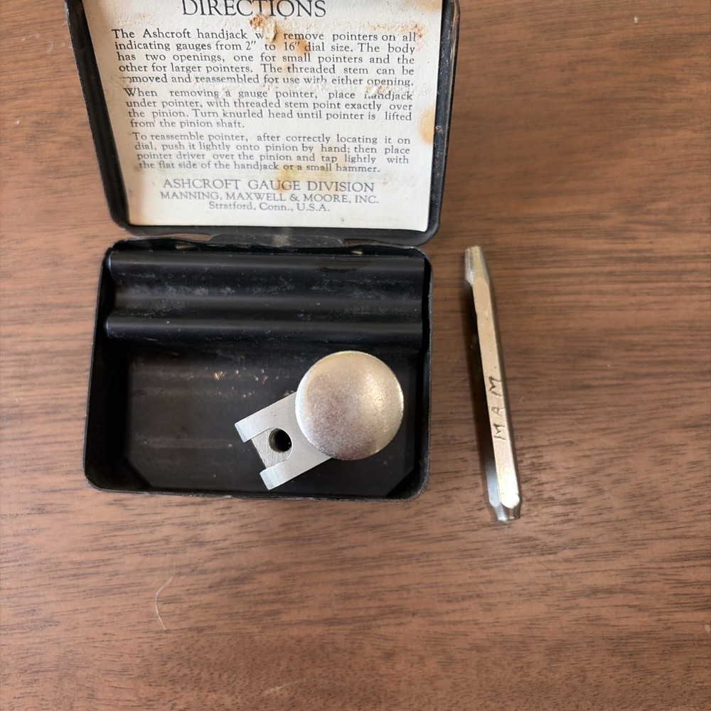 ASHCROFT "HAND JACK" INDICATOR GAUGE POINTER REMOVER & INSTALLER TOOL used