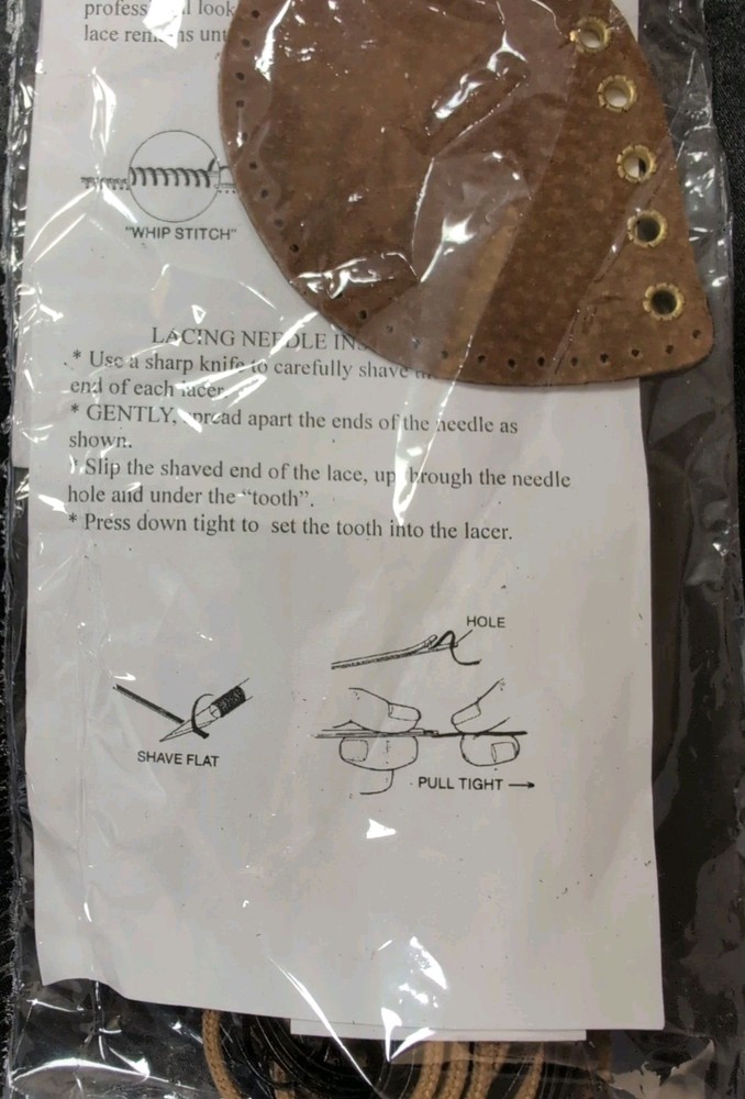 CRAFT KIT Leather Drawstring Pouch w/ Instructions, sealed package