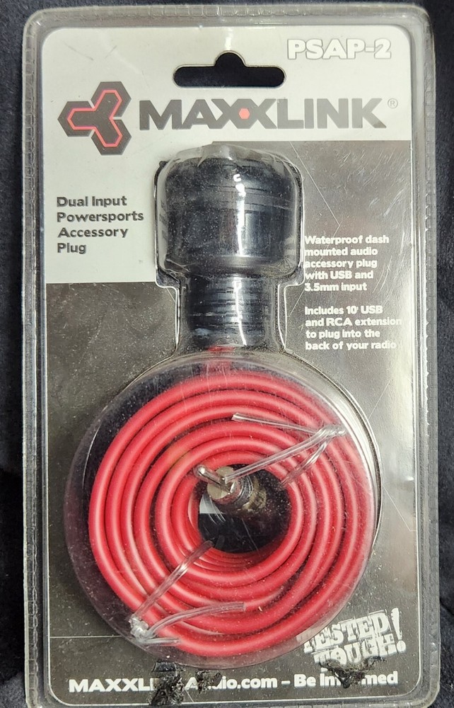 Waterproof dash mounted USB and 3.5mm input- Maxxlink PSAP-2