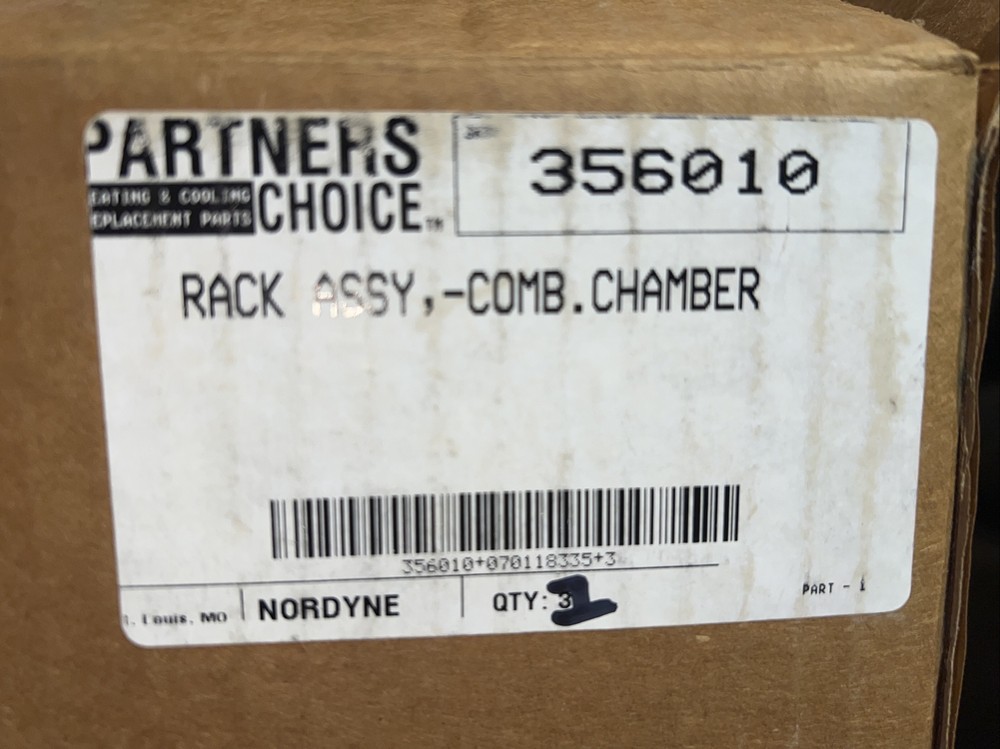 Nos Surplus Nordyne Rack Addy,-comb Chamber 356010
