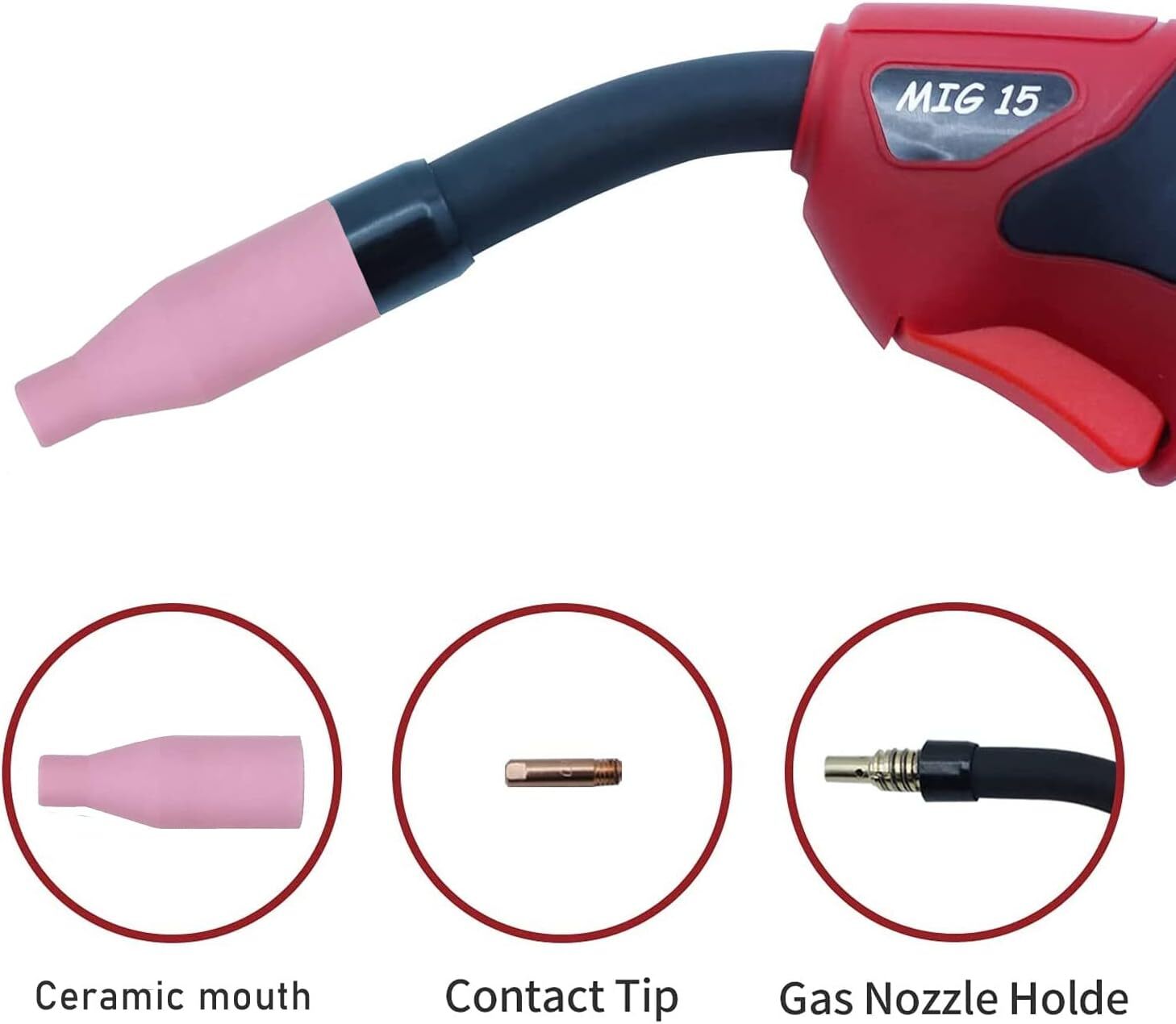 Mig Welder Ceramic Nozzles MB15 15AK 10Pack Gasless Consumables MIG/MAG Welding