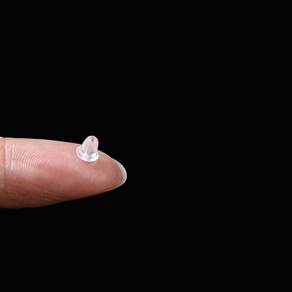 100pcs Silicone Earring Back Rubber Earring Back Stopper Cap Soft Clear Earring