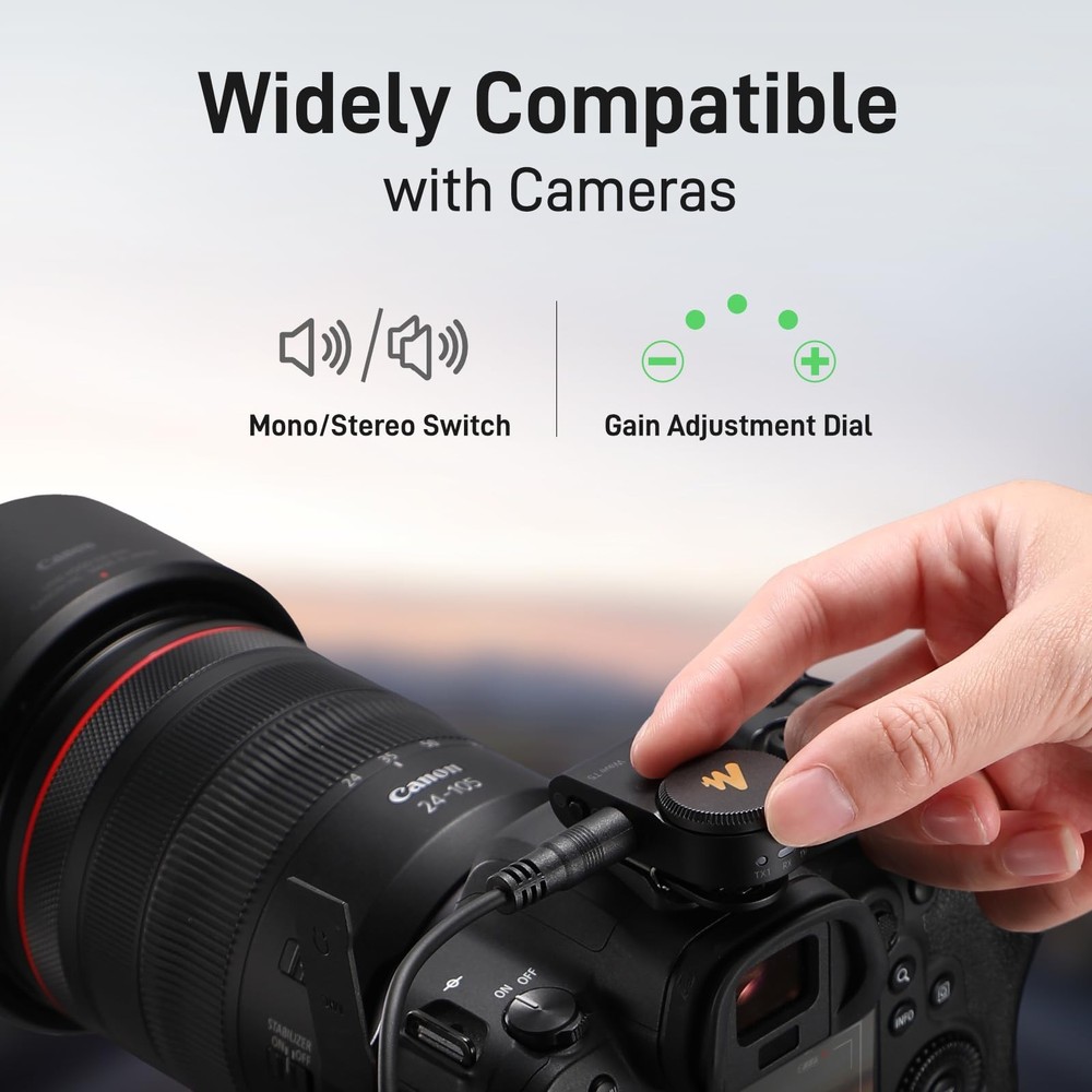 MAONO Wireless Lavalier Microphone for Small, USB-C/Lightning/Camera