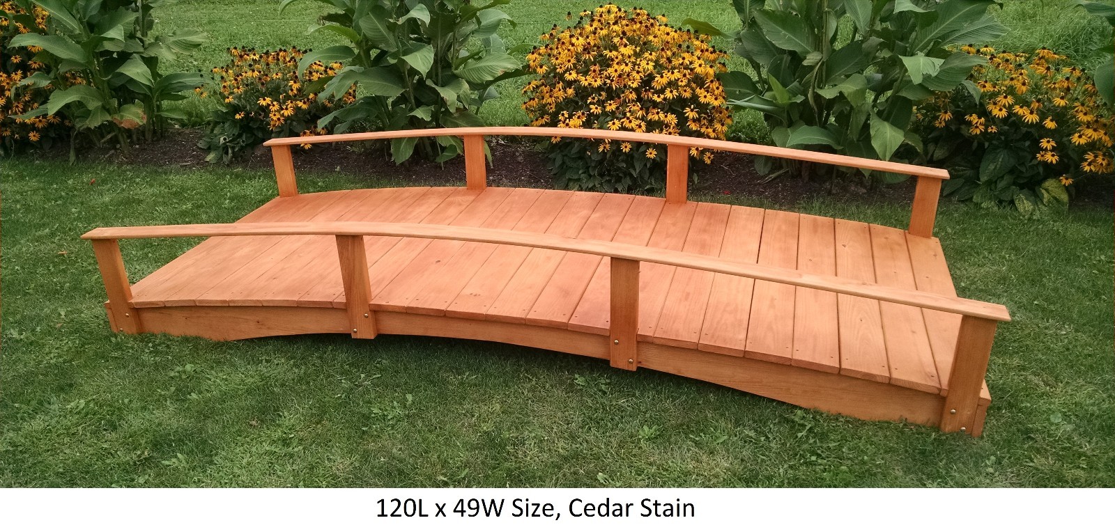 Amish-Made Weight-Bearing Pine Oriental Bridge - Bridges In 8 Sizes & 10 Colors
