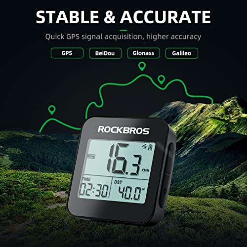 GPS Bike Computer with Mount, Cycling Computer with Automatic Backlight,