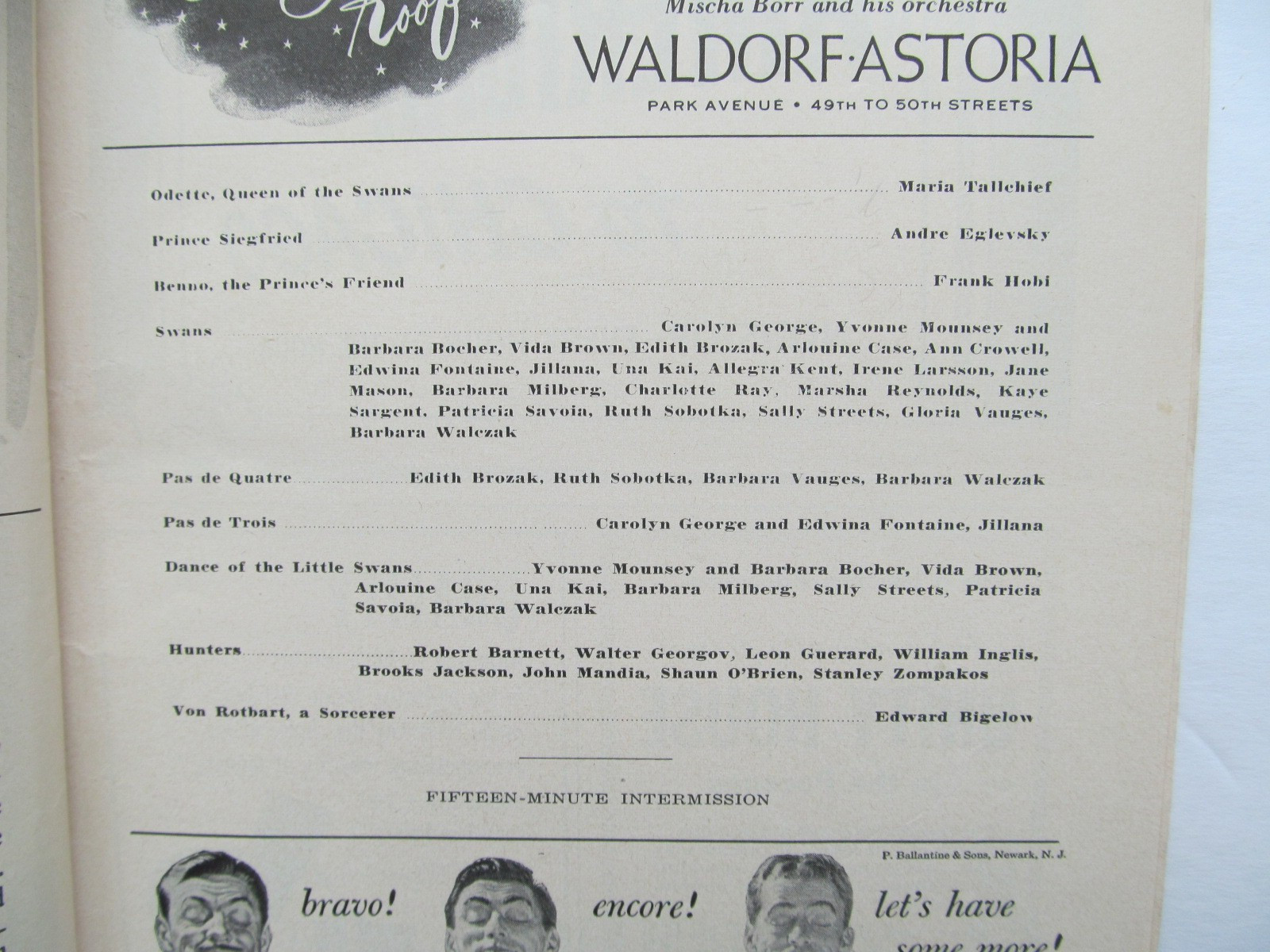 New York City Ballet Program - 1953 - Le Clercq, Tallchief, Balanchine, Robbins