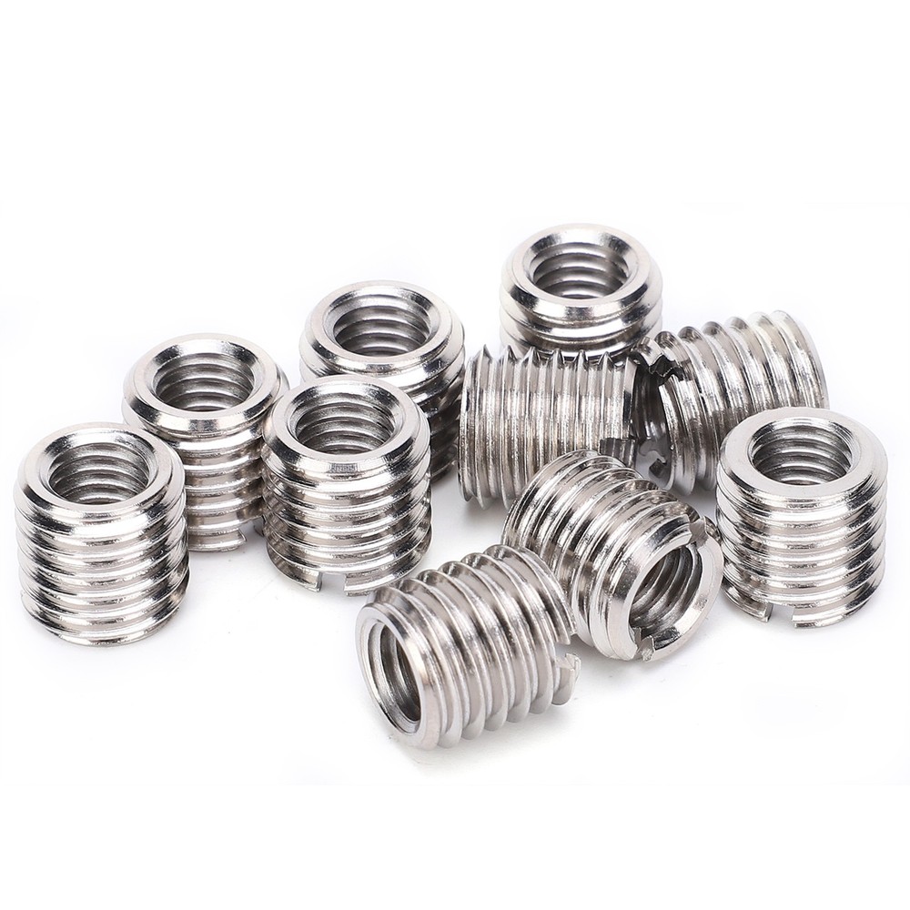 10Pcs Repair Nut Slotted Reducing Thread Bushing Screw Sleeve Conversion New
