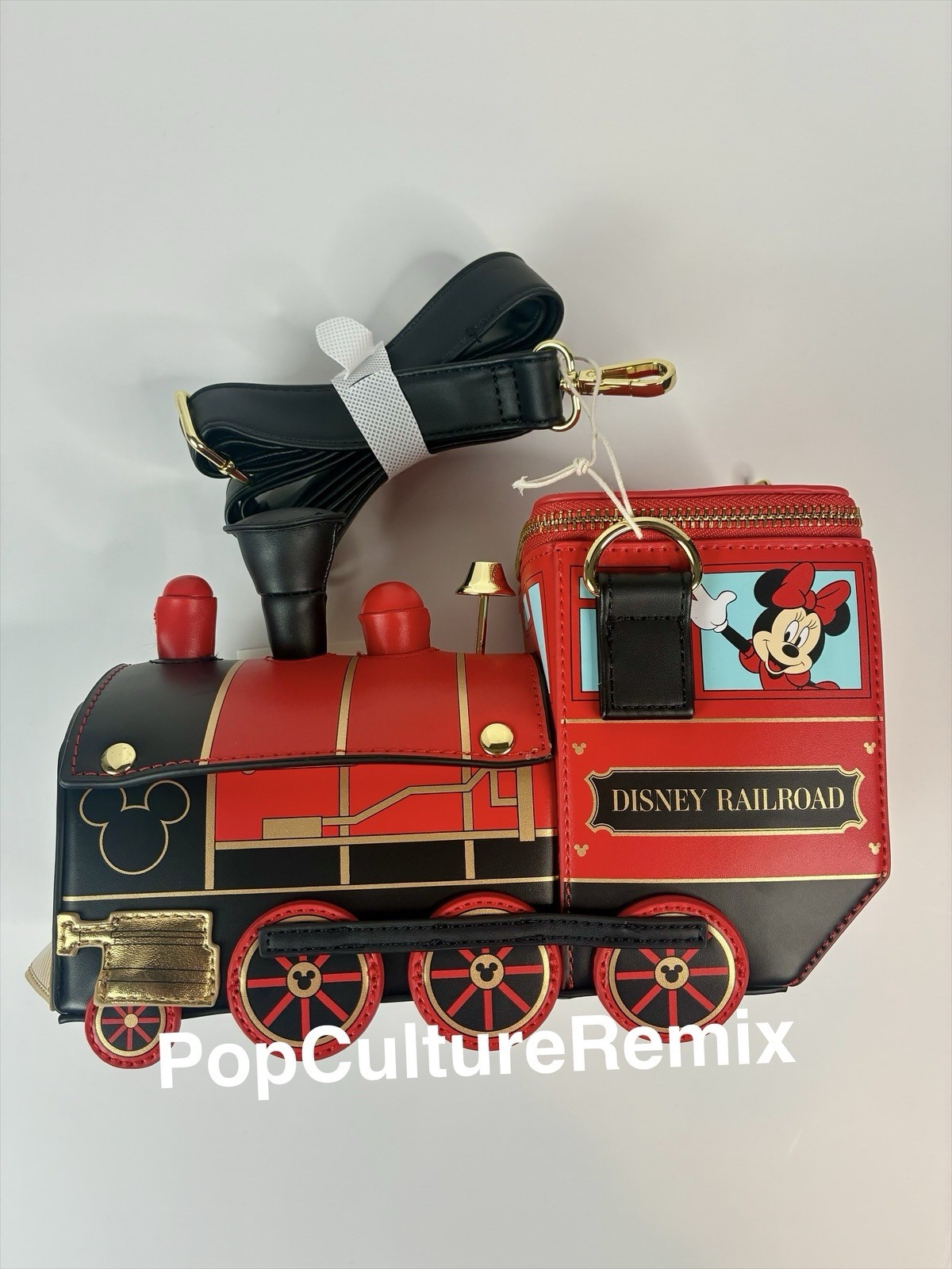 2026 Disney Parks Loungefly Railroad Train Mickey Minnie Mouse Crossbody Bag New