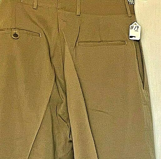 WW-ll US ARMY TAN DRESS TROUSERS size 29 X 30.5 - I.D. NAME # 19