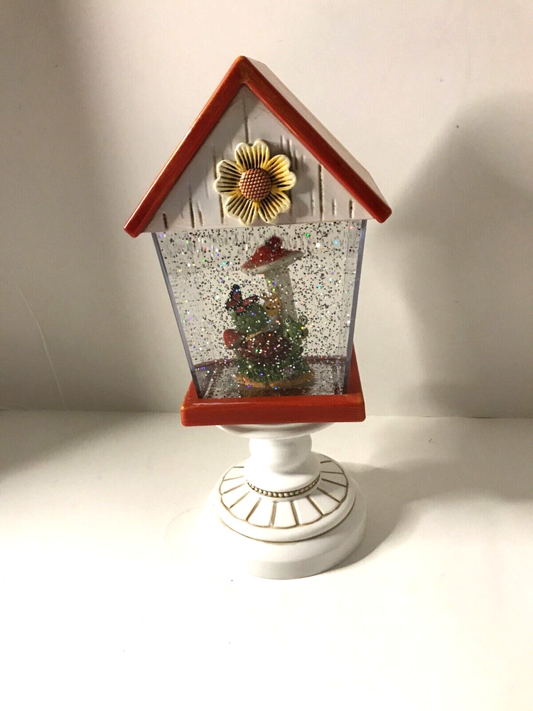 NEW CRACKER BARREL BIRDHOUSE GLITTER GLOBE