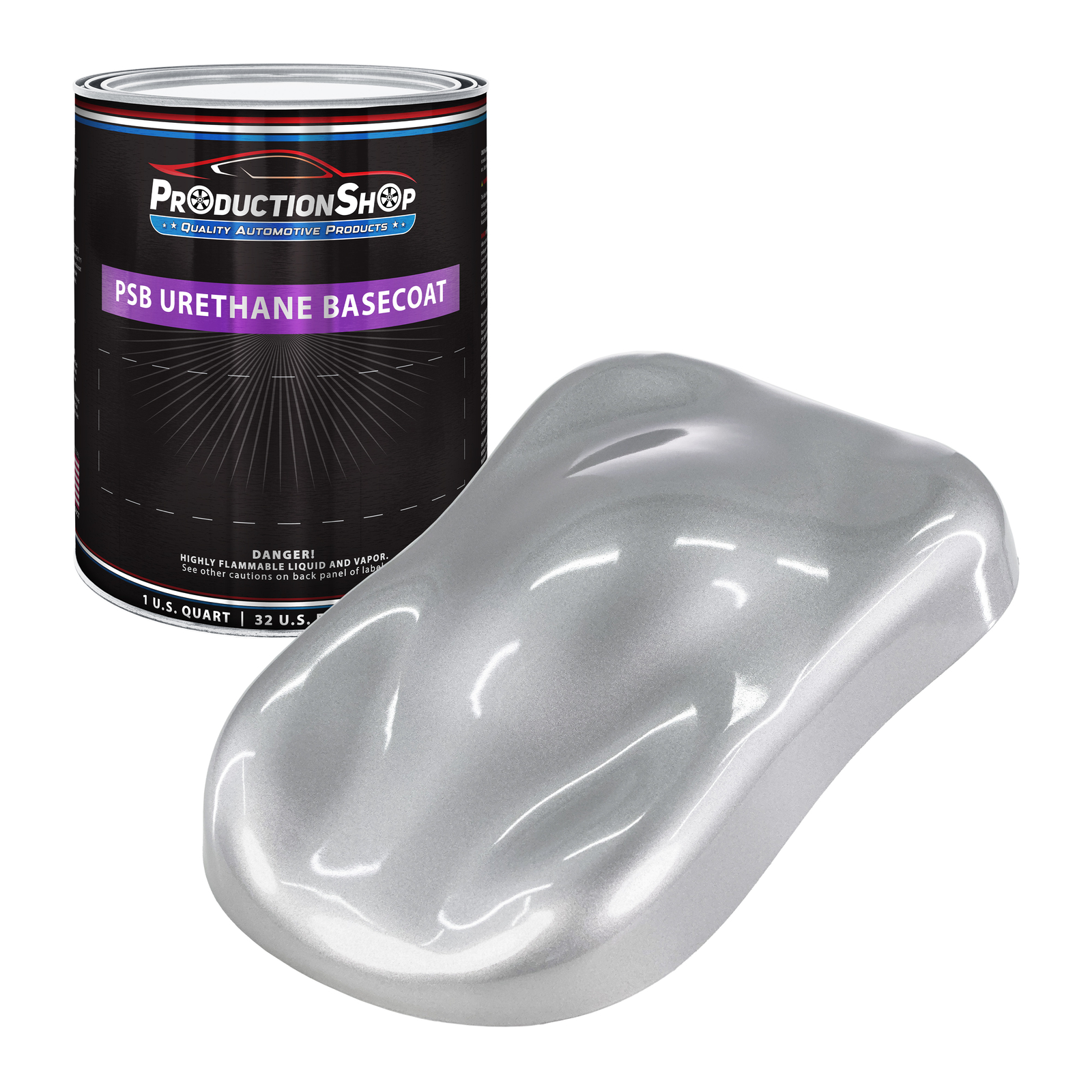 ProductionShop 1 Quart Bright Silver Performance Basecoat Auto Paint