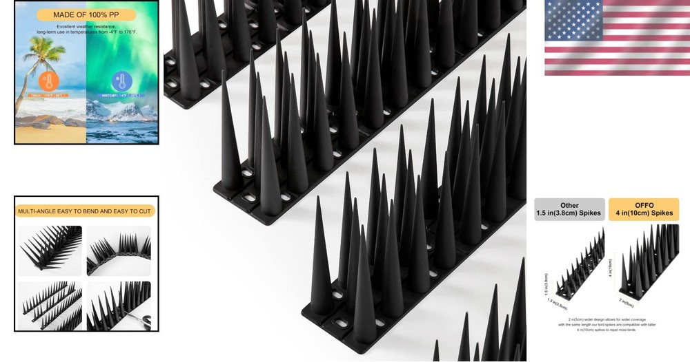 Durable Bird Spikes Cat Raccoon