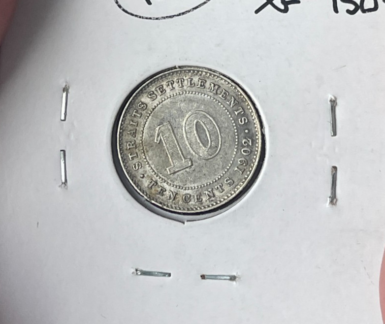 1902 Straits Settlements 10 Cents - Silver L2