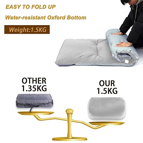 Thick Camping Sleeping Pad, Soft Comfortable Microfiber Camping Cot Pads Grey