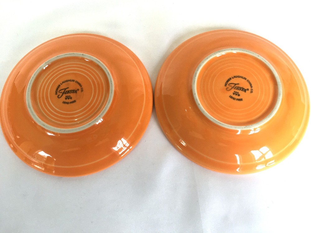 Fiesta Tangerine orange One Cup & Two Saucers