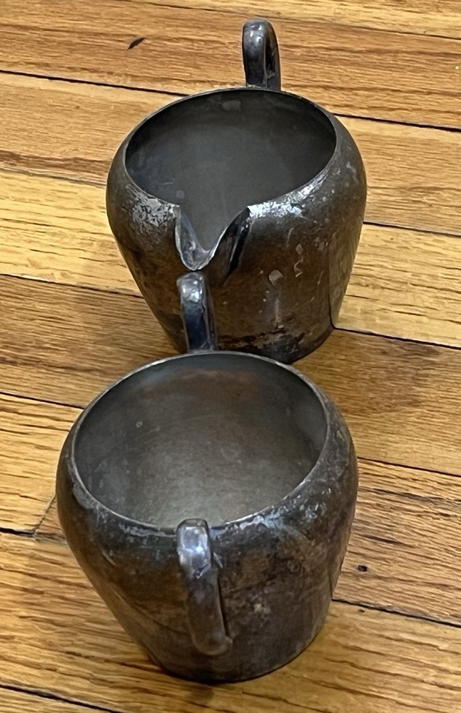 Gotham Silver on Copper Sugar (No Lid) & Creamer Set