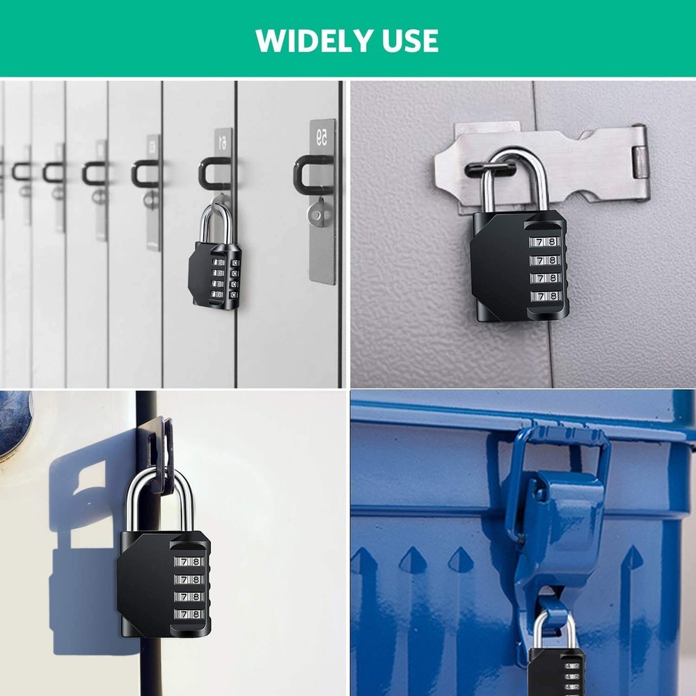 Combination Lock Resettable 4 Digit with Combination, Waterproof