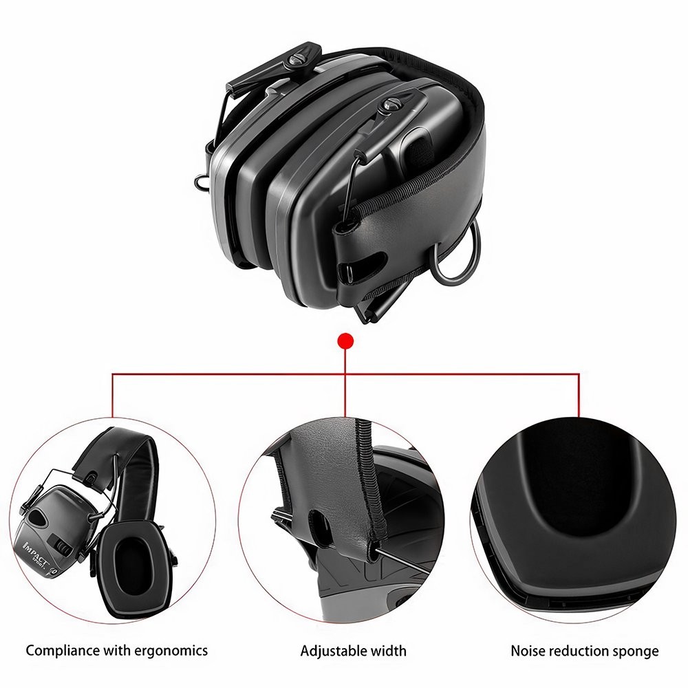 Electronic Hearing Protection Earmuffs 22dB Noise Reduction Foldable Headphones