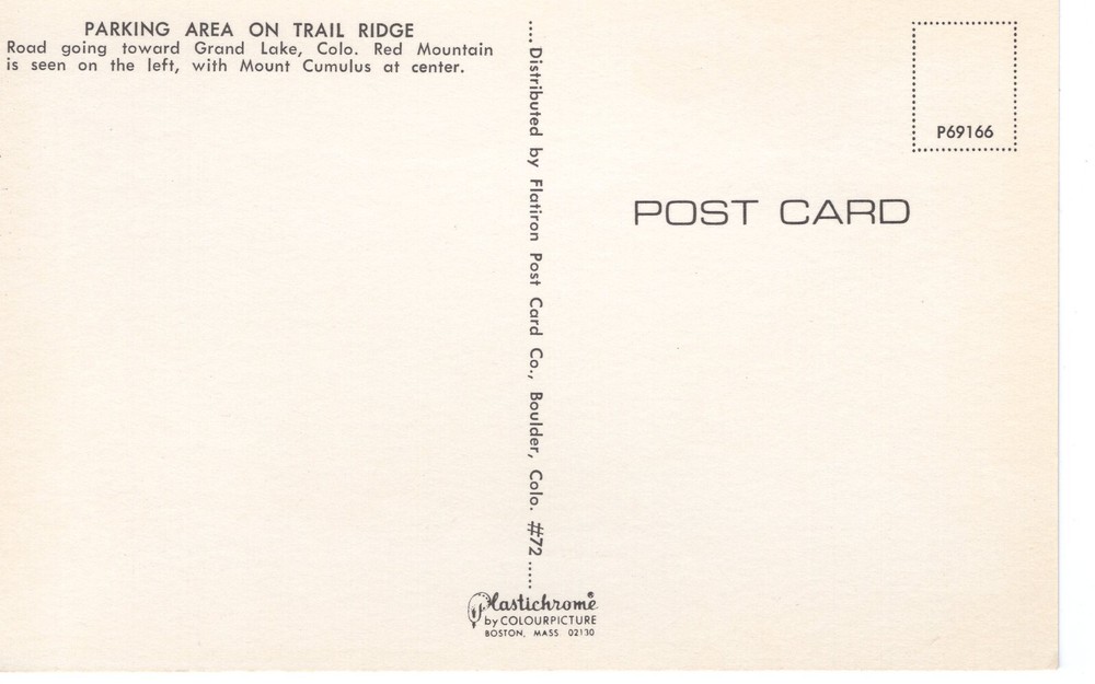 PARKING AREA ON TRAIL RIDGE, CO - PC3975