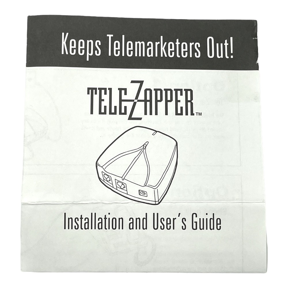 USERS GUIDE / MANUAL for Privacy Technologies TeleZapper Phone Call Blocker