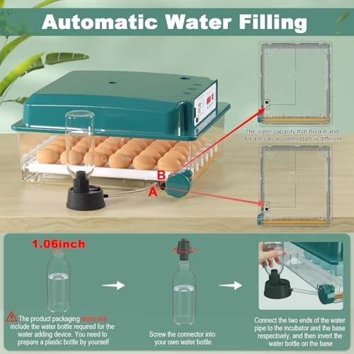 Egg Incubator 36 Eggs Automatic Hatching for Poultry with Humidity Control