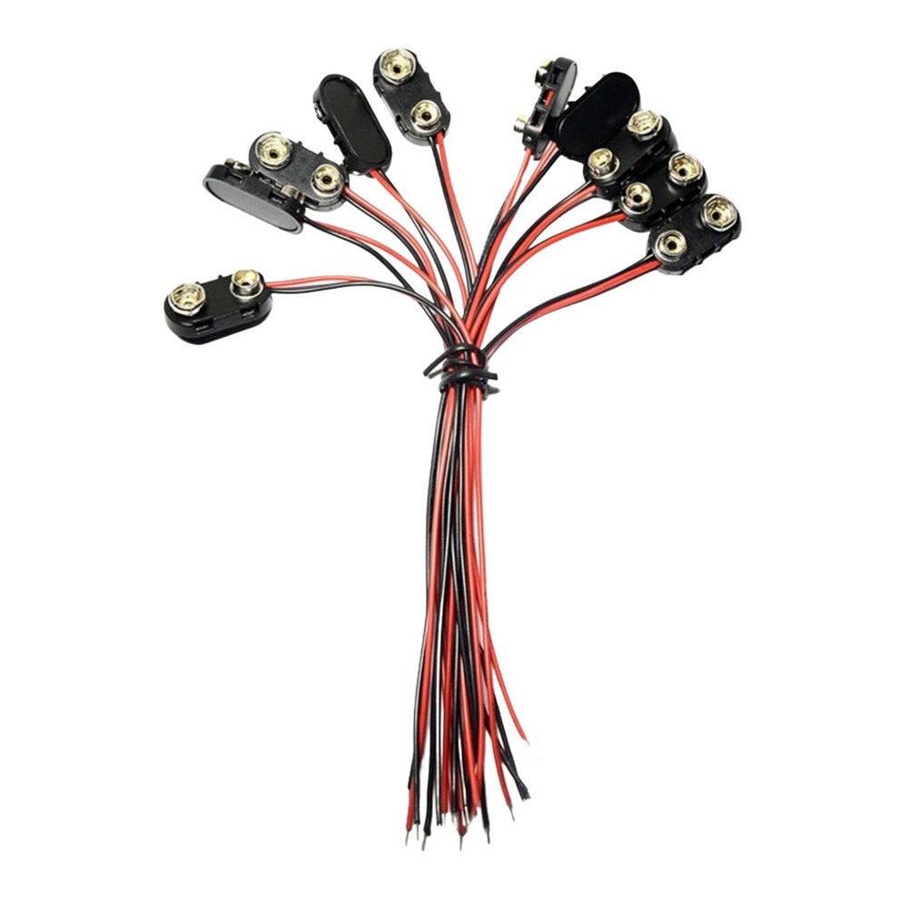 10PCS For Electronics 9V Battery I-Type Clip Connector Hard Shell Student Use