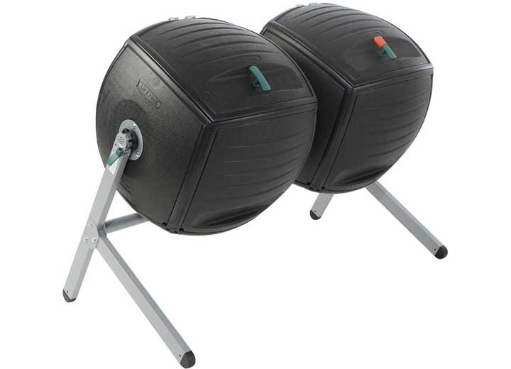 Lifetime 60072 Double Bin Rotating Composter (100 Gallon) - Black