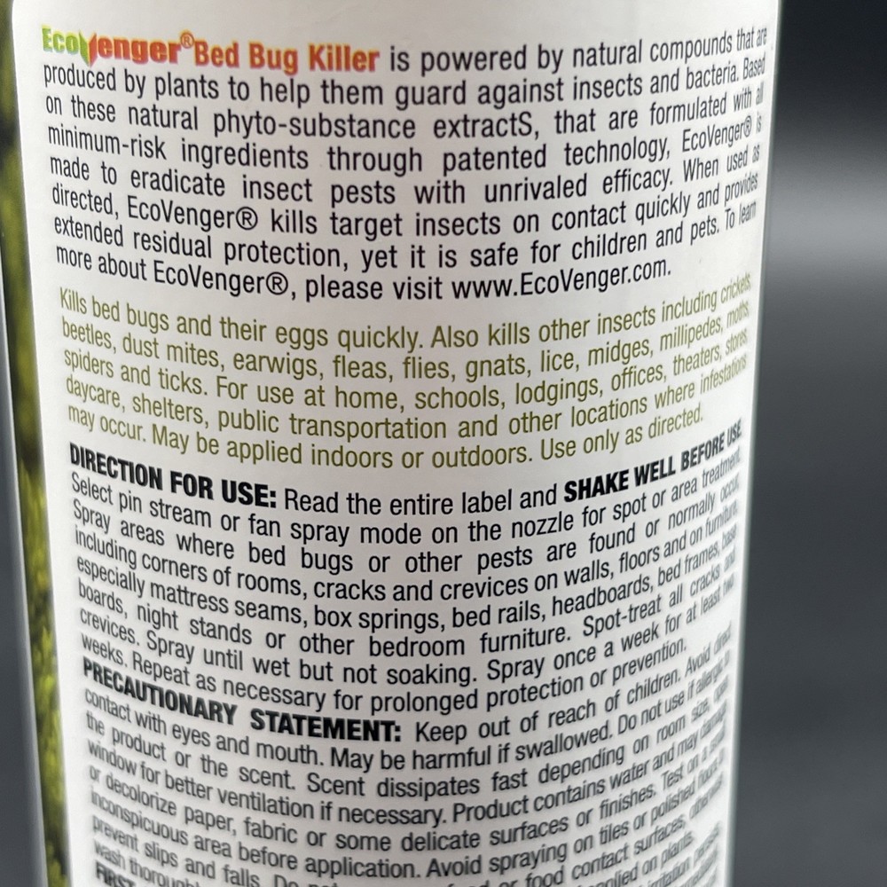 EcoRaider Bed Bug Killer 16oz Plant Based Spray Cedar Scent Sealed