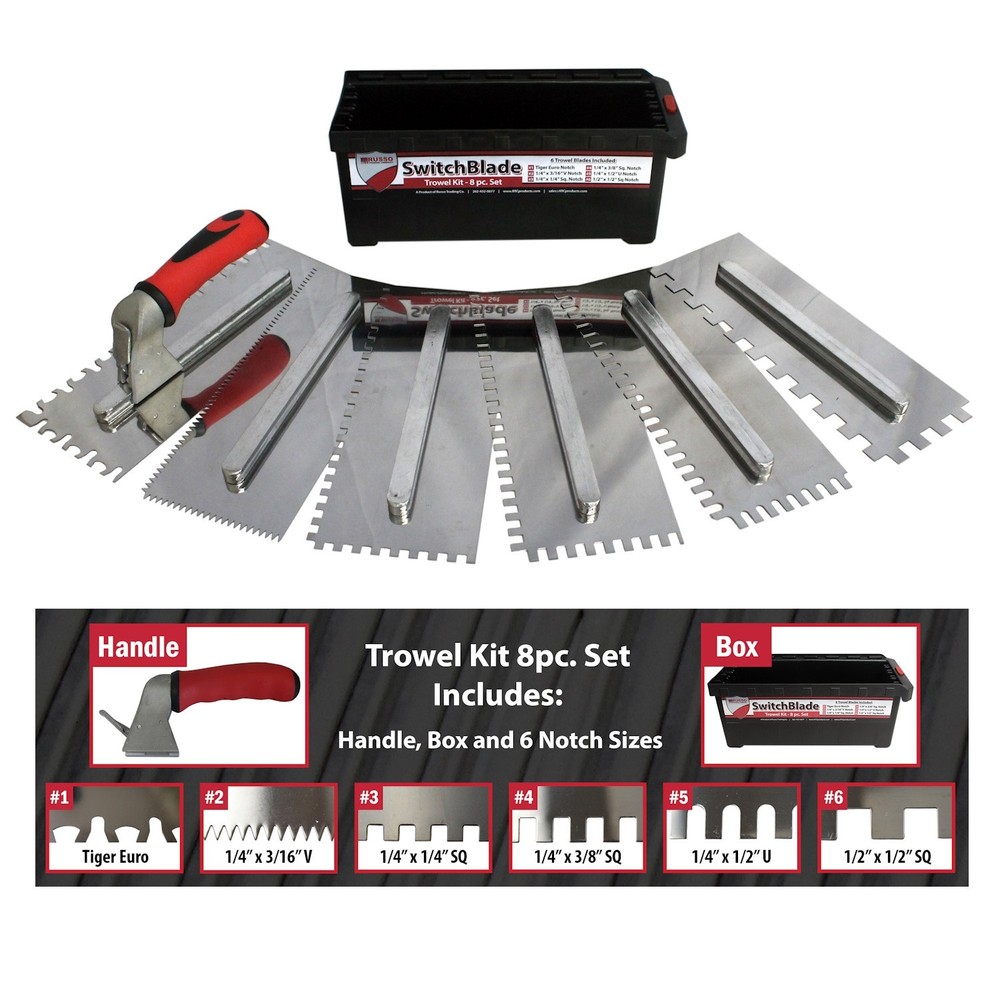 RTC SwitchBlade 6-Piece Plastering Trowel Kit with Trowel Brush Bundle