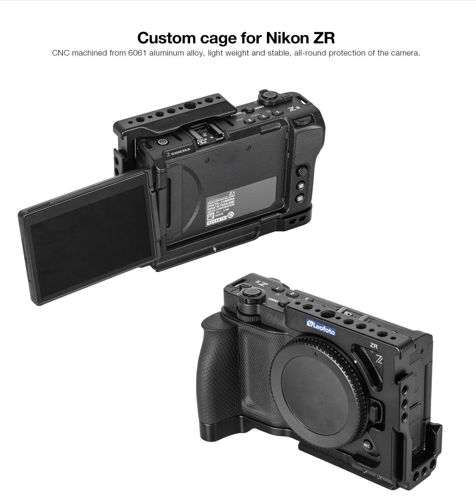 Leofoto ZR Custom Cage for Nikon ZR with Silicone Grip