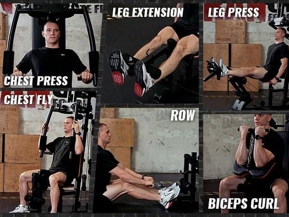Home Gym Station Full Body Workout Machine with 150LB Weight Stack 90+ Exercise