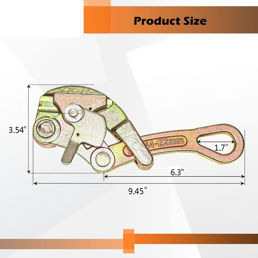 2 Ton Alloy Steel Multifunctional Cable Wire Rope Haven Grip Pulling Puller Tool