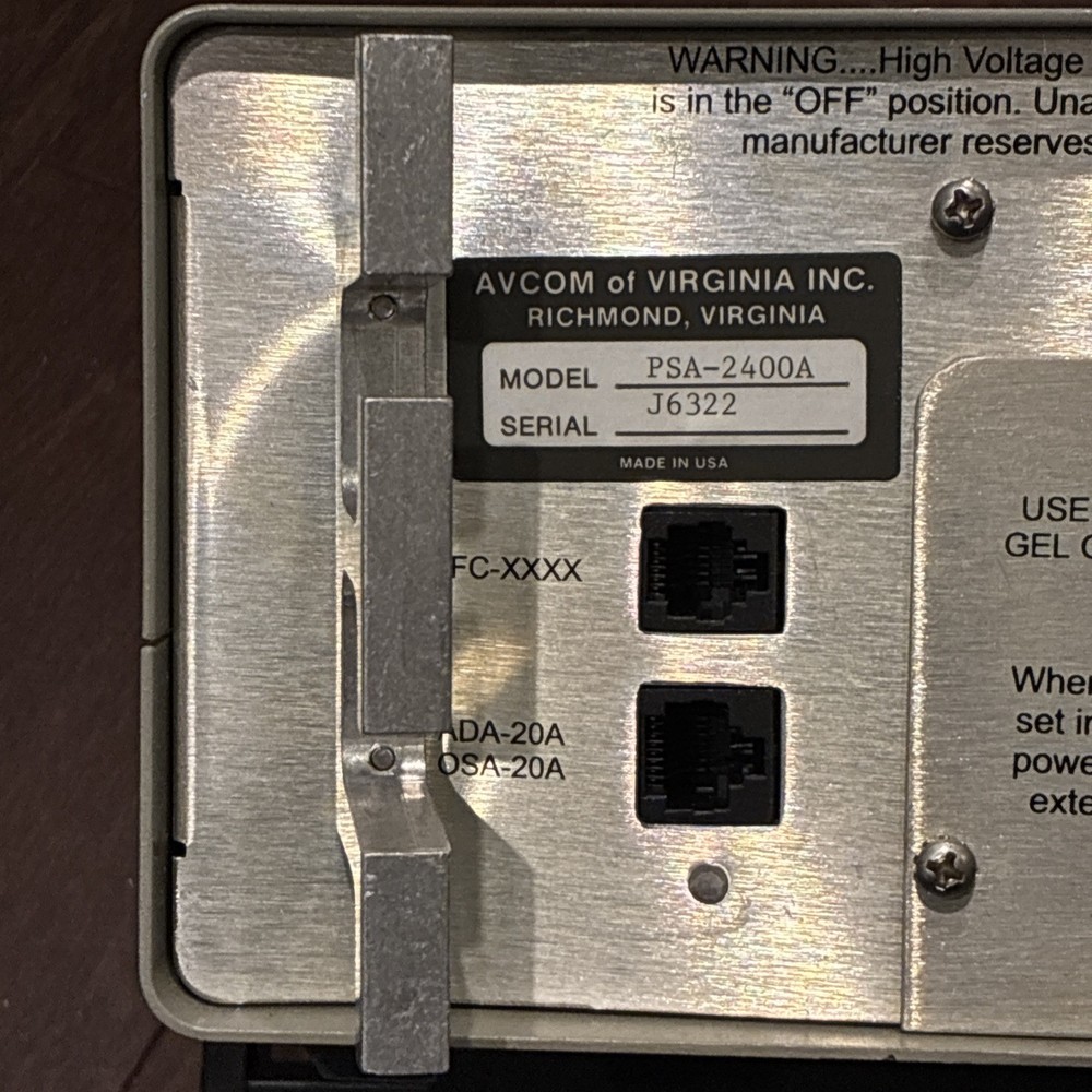 Avcom Portable Spectrum Analyzer Model PSA-2400A With Manual PDF Read Below!