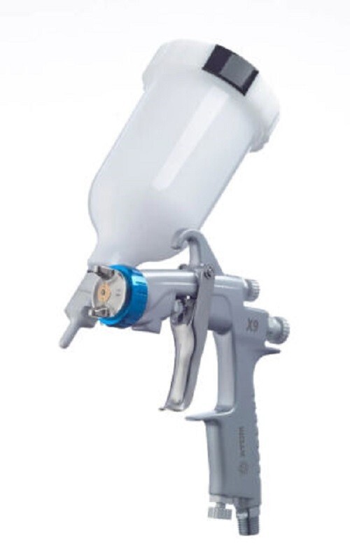 Atom Mini X9 HVLP Gravity Feed Spray Gun Kit –Auto Paint Basecoat Tool + GUNBUDD