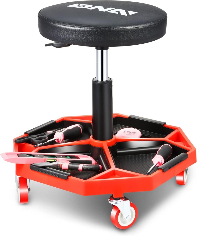 TOOLS-00253 Adjustable Height Pneumatic Garage Seat Rolling Mechanic Stool