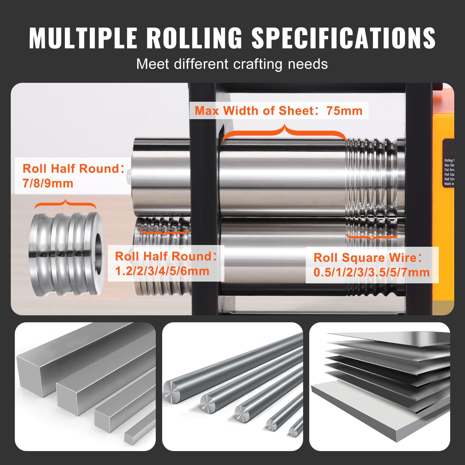 Uimoso Rolling Mill 2.95"/75 mm Jewelry Rolling Mill Machine 1: 2 Gear Ratio